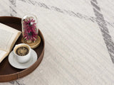 15' Runner Gray and Ivory Geometric Runner Rug - Homeroots