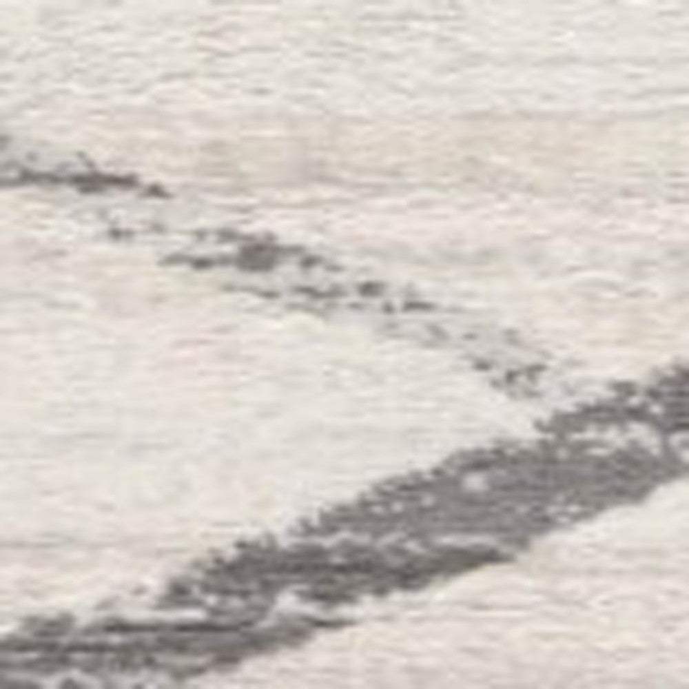 20' Runner Gray and Ivory Geometric Runner Rug - Homeroots - Flyclothing LLC