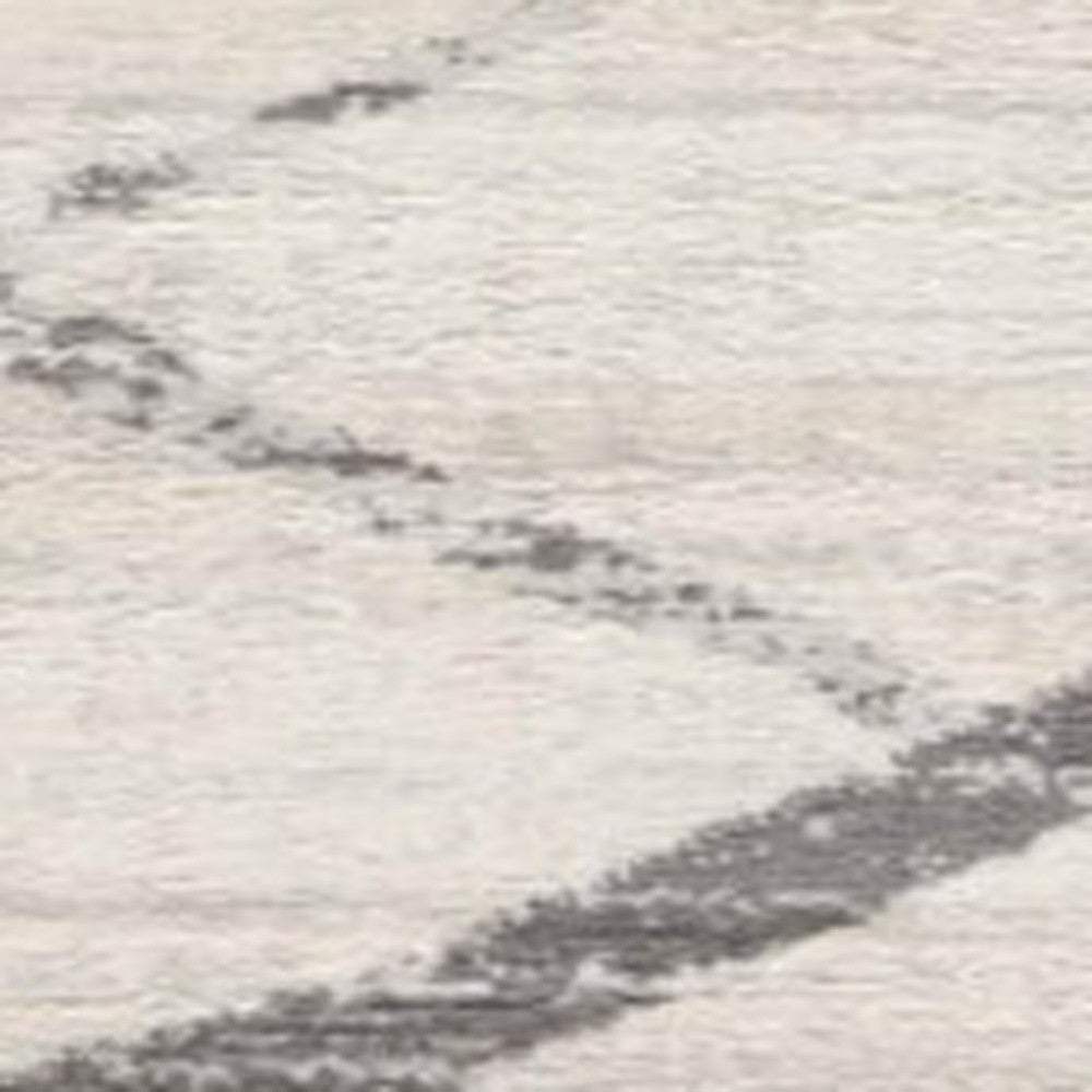 20' Runner Gray and Ivory Geometric Runner Rug - Homeroots - Flyclothing LLC