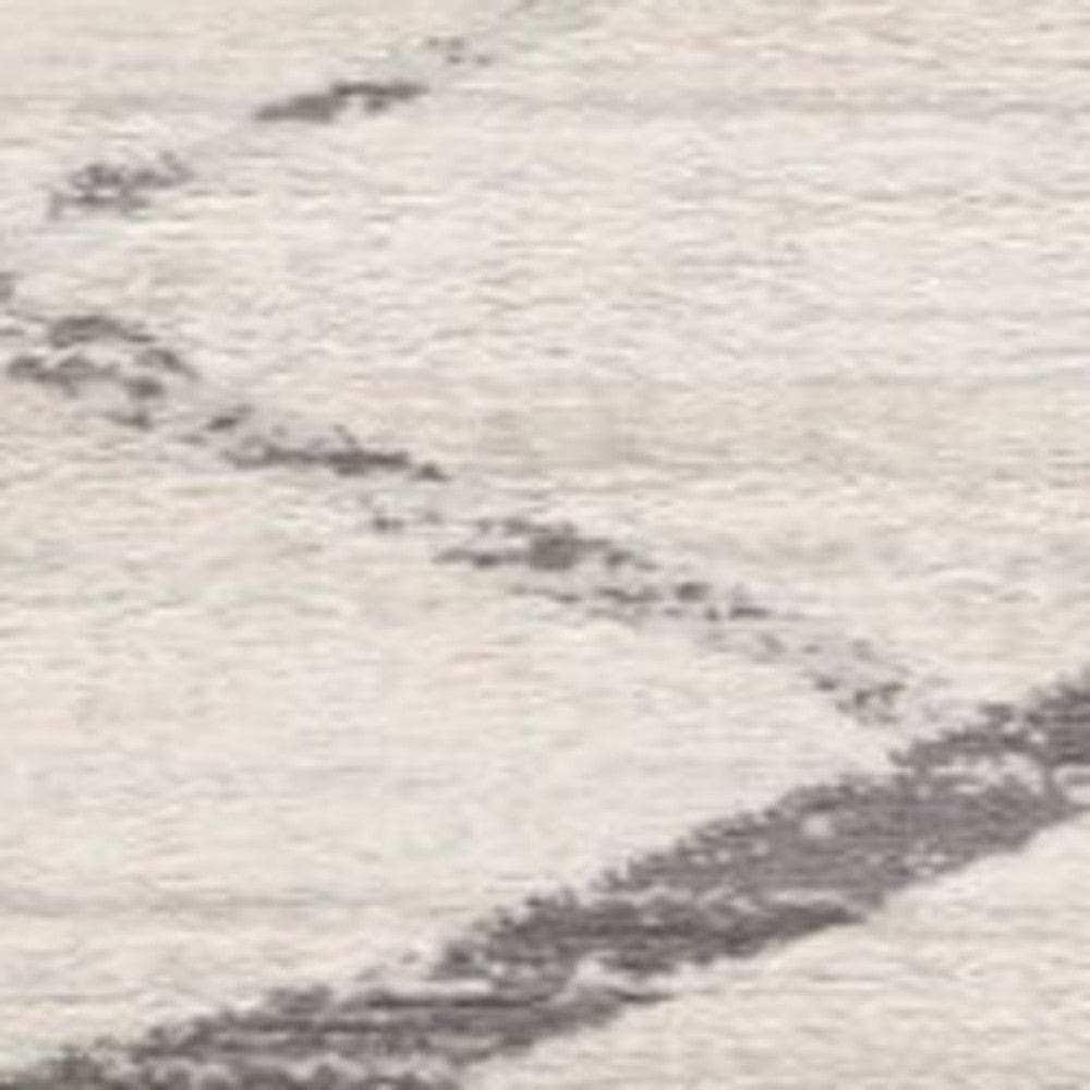 20' Runner Gray and Ivory Geometric Runner Rug - Homeroots - Flyclothing LLC