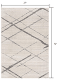 6' Runner Gray and Ivory Geometric Runner Rug - Homeroots