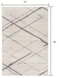 8' Runner Gray and Ivory Geometric Runner Rug - Homeroots