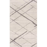 3' X 5' Gray and Ivory Geometric Area Rug - Homeroots