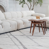 4' X 6' Gray and Ivory Geometric Area Rug - Homeroots