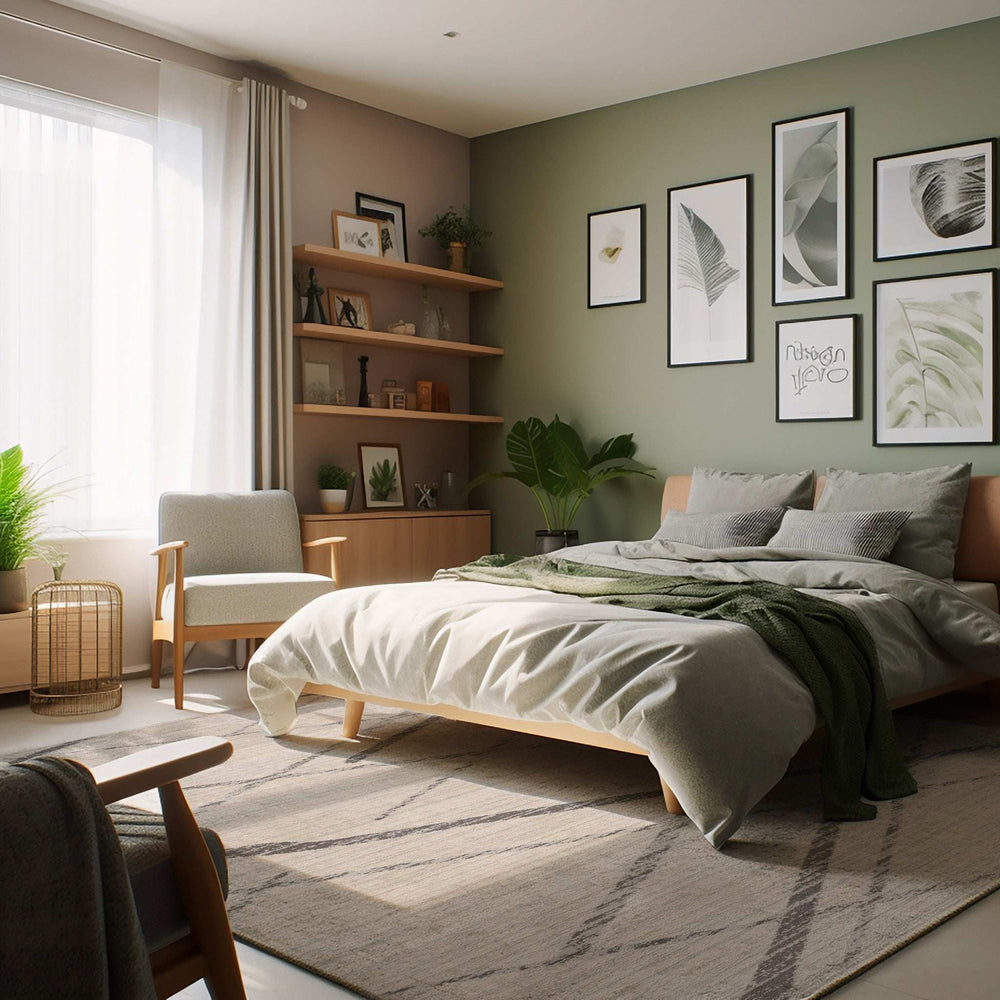 5' X 7' Gray and Ivory Geometric Area Rug - Homeroots - Flyclothing LLC