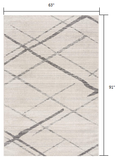 5' X 7' Gray and Ivory Geometric Area Rug