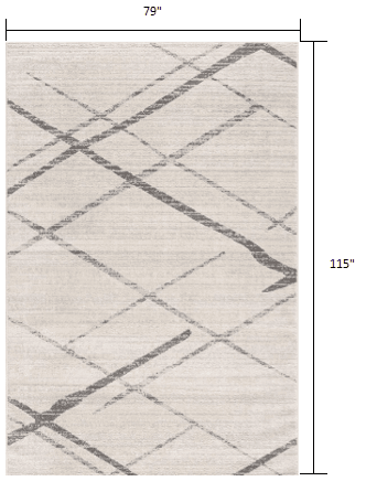 6' X 9' Gray and Ivory Geometric Area Rug - Homeroots - Flyclothing LLC