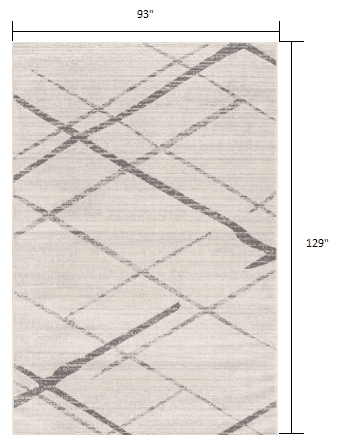 8' X 10' Gray and Ivory Geometric Area Rug - Homeroots - Flyclothing LLC