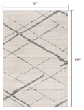 8' X 10' Gray and Ivory Geometric Area Rug - Homeroots