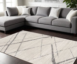 9' X 13' Gray Modern Abstract Pattern Area Rug - Homeroots