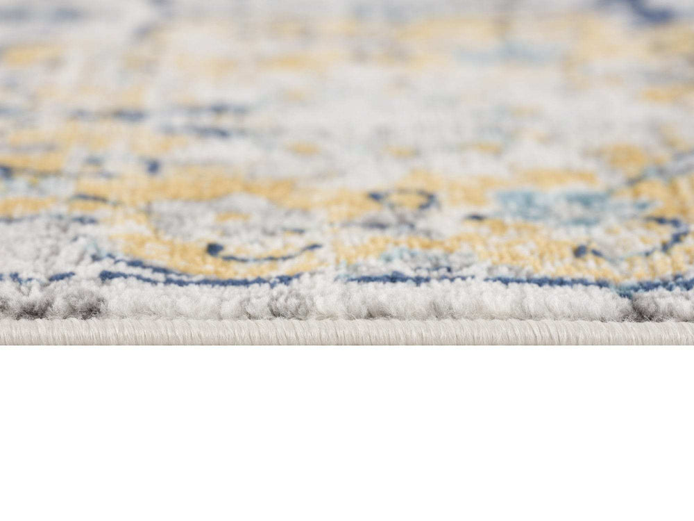 12' X 18' Blue and Yellow Floral Washable Non Skid Area Rug - Homeroots - Flyclothing LLC