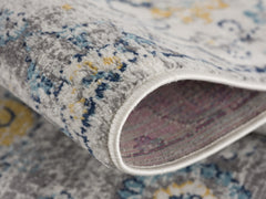5' X 7' Blue and Yellow Floral Area Rug