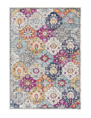 20' Runner Blue and Ivory Floral Runner Rug