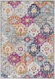 4' X 6' Blue and Ivory Floral Area Rug - Homeroots