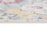 6' X 9' Blue and Ivory Floral Area Rug - Homeroots