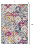 8' X 10' Blue and Ivory Floral Area Rug - Homeroots