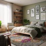 8' X 10' Blue and Ivory Floral Area Rug - Homeroots - Flyclothing LLC