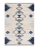 13' Runner Blue and Ivory Southwestern Runner Rug - Homeroots