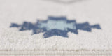 20' Runner Blue and Ivory Southwestern Runner Rug - Homeroots - Flyclothing LLC