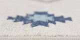 20' Runner Blue and Ivory Southwestern Runner Rug - Homeroots
