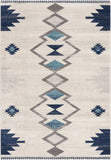 5' X 7' Blue and Ivory Southwestern Area Rug - Homeroots - Flyclothing LLC
