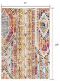 13' Runner Gold and Ivory Southwestern Runner Rug - Homeroots