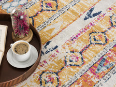 15' Runner Gold and Ivory Southwestern Runner Rug