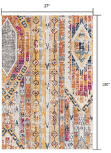 15' Runner Gold and Ivory Southwestern Runner Rug - Homeroots - Flyclothing LLC
