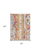 2' X 6' Gold And Ivory Southwestern Area Rug - Homeroots - Flyclothing LLC