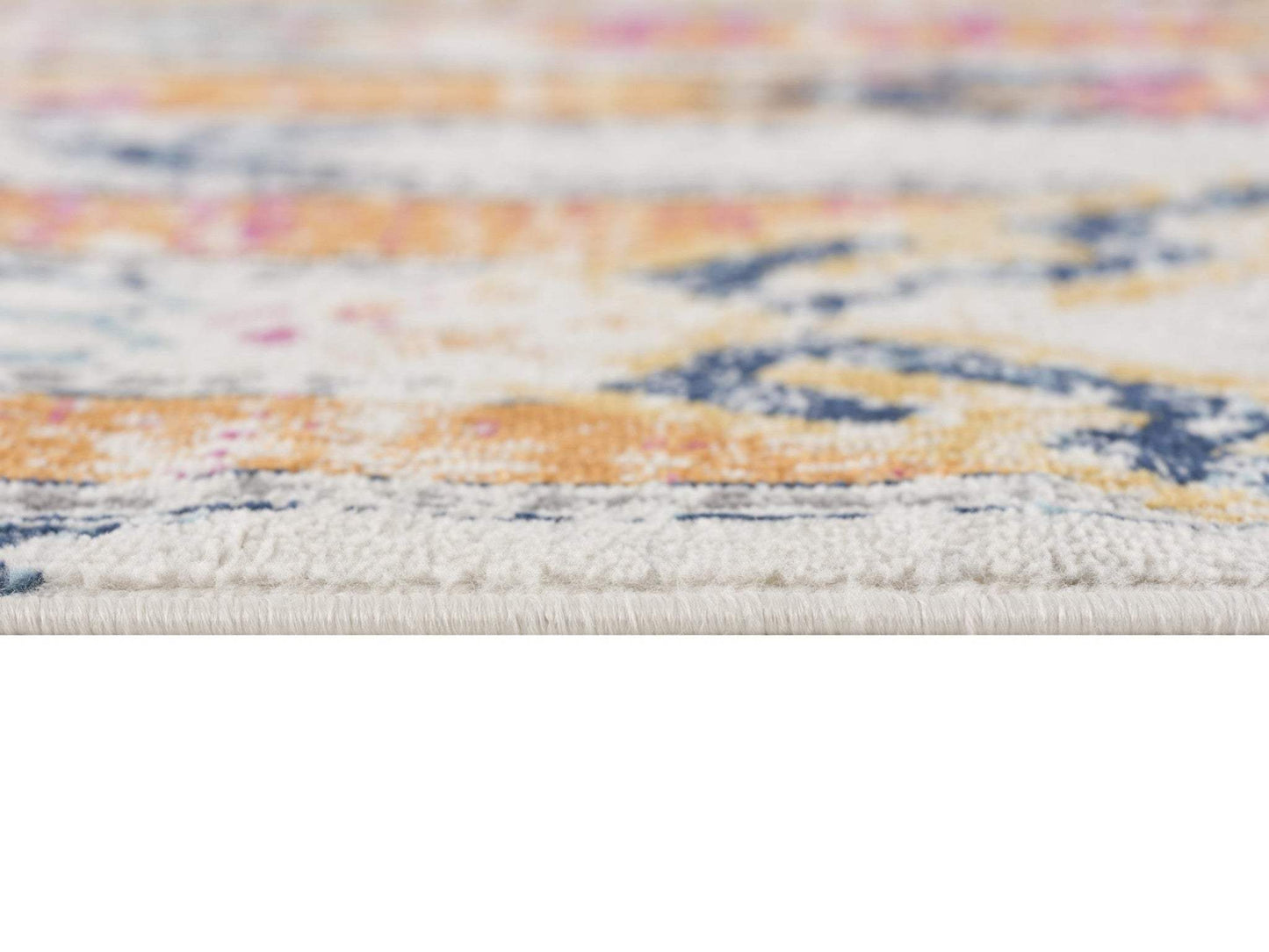 8' Runner Gold and Ivory Southwestern Runner Rug - Homeroots - Flyclothing LLC