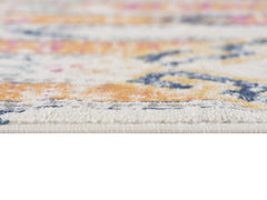 8' Runner Gold and Ivory Southwestern Runner Rug