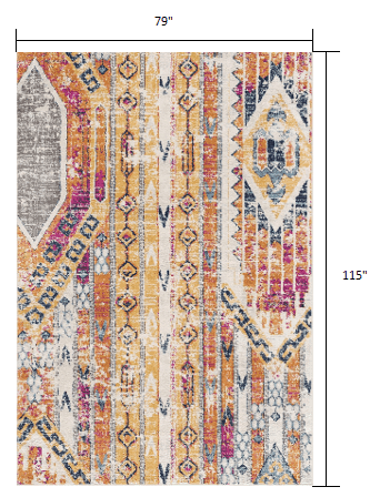6' X 9' Gold and Ivory Southwestern Area Rug - Homeroots - Flyclothing LLC