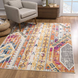 8' X 10' Gold and Ivory Southwestern Area Rug - Homeroots - Flyclothing LLC