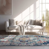 12' X 18' Blue Oriental Washable Non Skid Area Rug - Homeroots - Flyclothing LLC