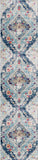 10' Runner Blue and Ivory Medallion Runner Rug - Homeroots