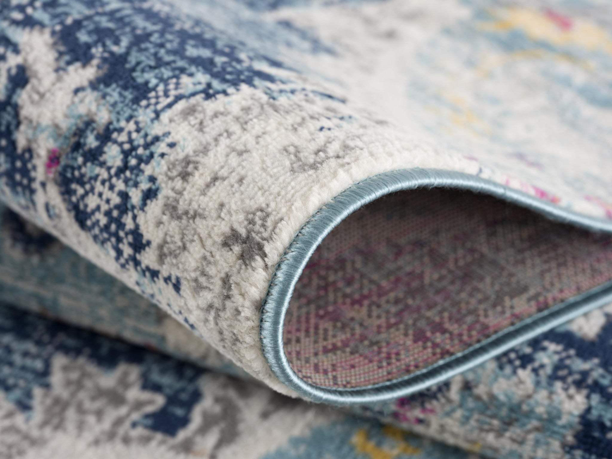 13' Runner Blue and Ivory Medallion Runner Rug - Homeroots - Flyclothing LLC