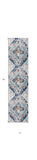 2' X 5' Blue and Ivory Medallion Area Rug - Homeroots