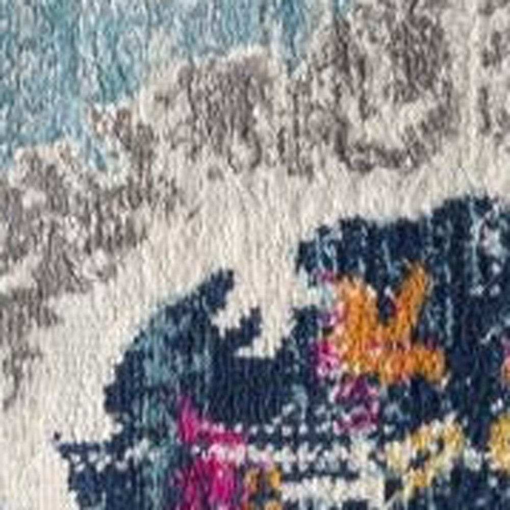 3' X 5' Blue and Ivory Medallion Area Rug - Homeroots - Flyclothing LLC