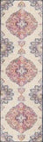 10' Runner Blue and Beige Medallion Runner Rug - Homeroots