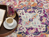 8' Runner Blue and Beige Medallion Runner Rug - Homeroots