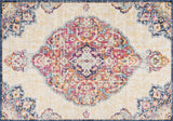 4' X 6' Blue and Beige Medallion Area Rug - Homeroots
