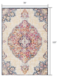 6' X 9' Blue and Beige Medallion Area Rug - Homeroots
