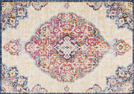 9' X 13' Cream Decorative Medallion Area Rug - Homeroots - Flyclothing LLC