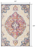 9' X 13' Cream Decorative Medallion Area Rug - Homeroots