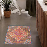 2' X 5' Rustic Orange Medallion Area Rug - Homeroots - Flyclothing LLC