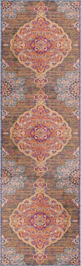 2' X 6' Rustic Orange Medallion Area Rug - Homeroots - Flyclothing LLC