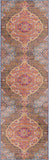 2' X 6' Rustic Orange Medallion Area Rug - Homeroots