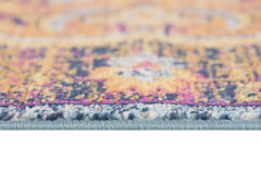 2' X 8' Rustic Orange Medallion Runner Rug