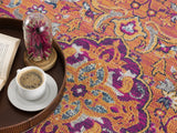 2' X 8' Rustic Orange Medallion Runner Rug - Homeroots