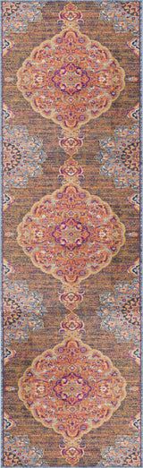 2' X 8' Rustic Orange Medallion Runner Rug - Homeroots - Flyclothing LLC